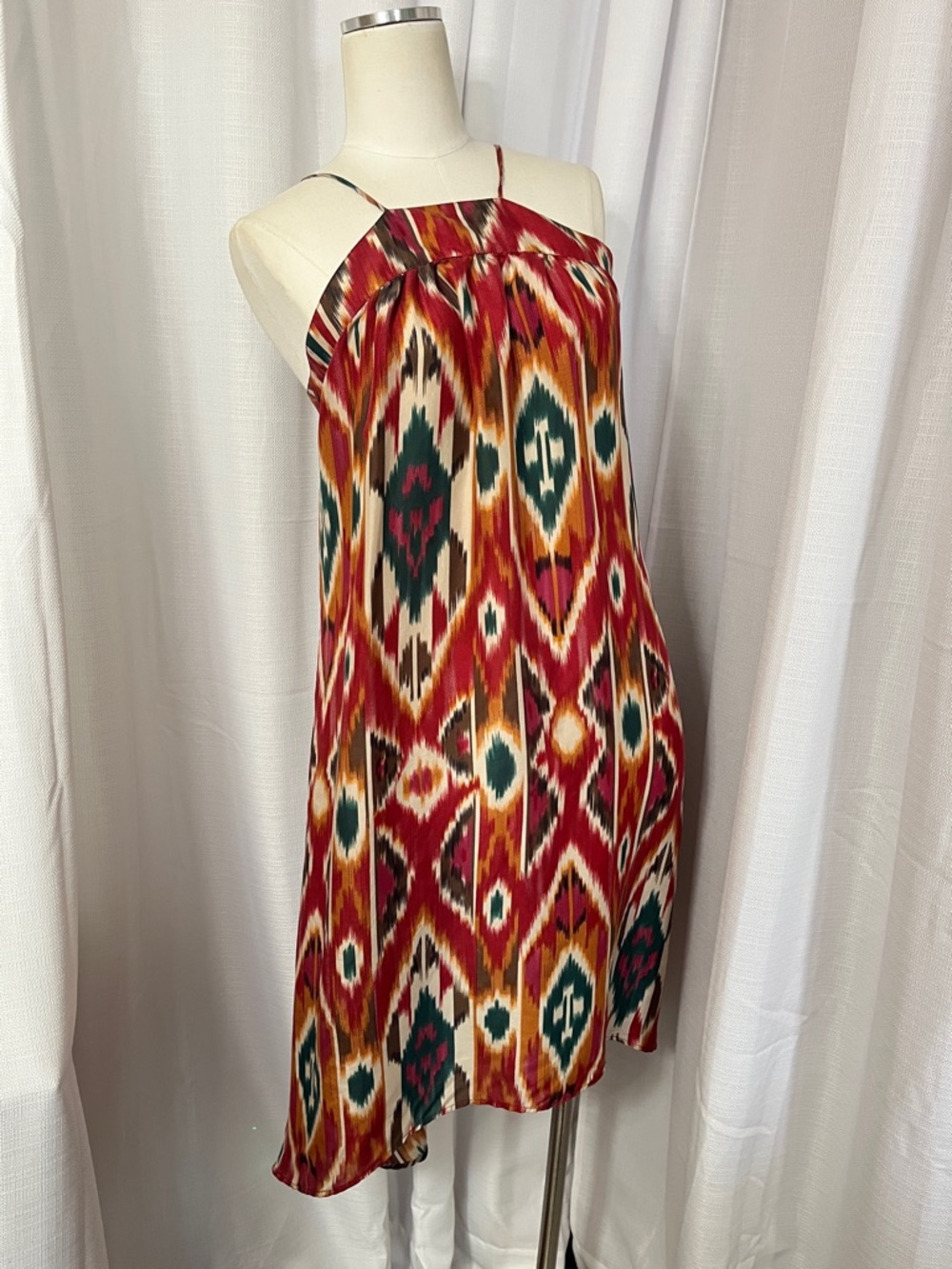 Anthropologie Saturday Sunday Ikat Print Silk Dress